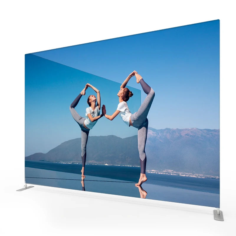 Custom Printed Tension Fabric Tube Backdrop Flat Stretch  Fabric Pipe and Drape Exhibition Display Backwall Stand 10ft