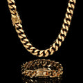Hip Hop Cuban Curb Link Mens Jewelry Miami Titanium Stainless Steel Men's Chain Necklace Cuban Link Chain Bracelet