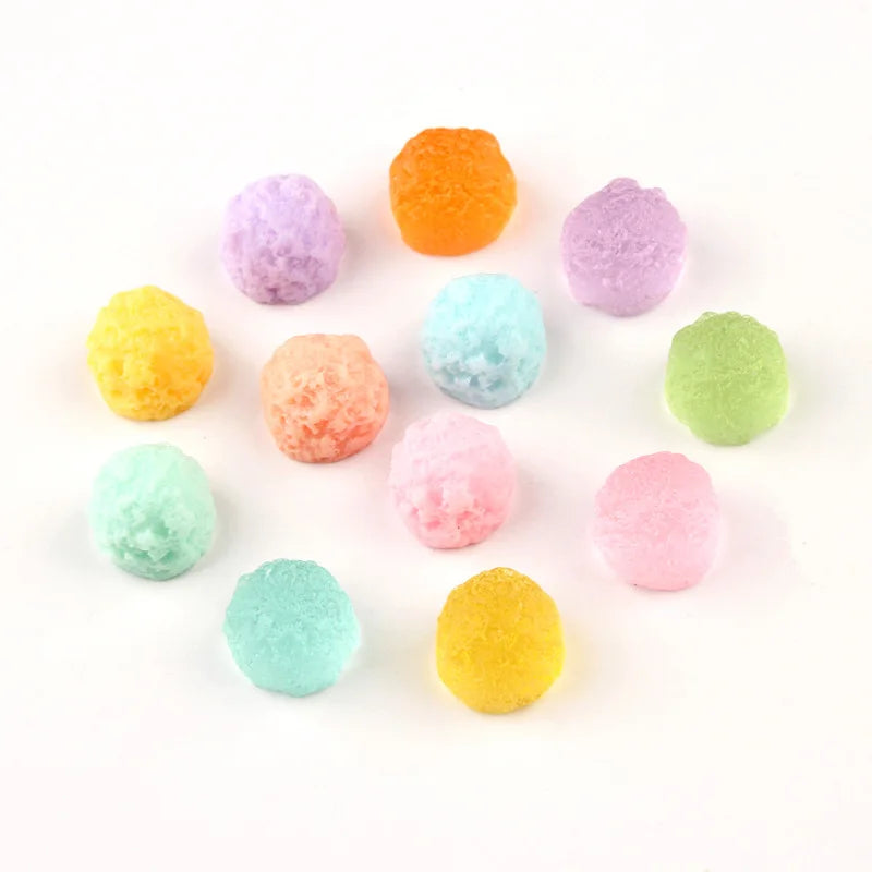 Resin Round Candy Flat Back Resin Charms Cabochon for Slime Filler Kid DIY Mobile Phone Hairclip Keychain Decoration Craft