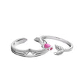 Couple Wedding Ring Set Wholesale Personality Open Adjustable Couple Ring Fashion Rose and Crown Design Lover Ring for Men Women