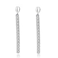 Personality tassel chain CZ diamond 925 sterling silver simple long hanging stud earrings