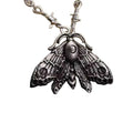 Factory Price Gothic Death Skull Moon Moth Pendant Necklace for Men and Women Punk Hip Hop Jewelry With Thorn Chain