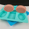 A-1607 DIY Silicone 6 Cavity Classic Pattern square Oval Soap Molds for Soap Making