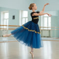 Professional Ballet Romantic Tutu Long Skirt Black Red Spain Dress Adult Children's Ballet Performance Dress