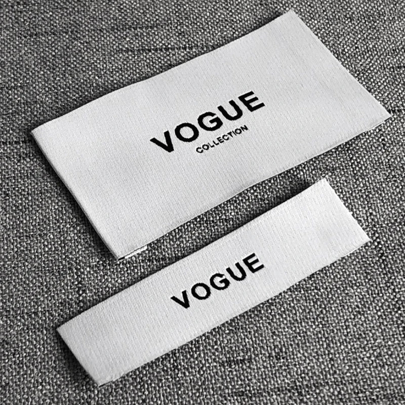Custom Eco-Friendly Polyester Labels End Fold Fabric Size Tags with Private Logo for Clothing Printed with Machine Use