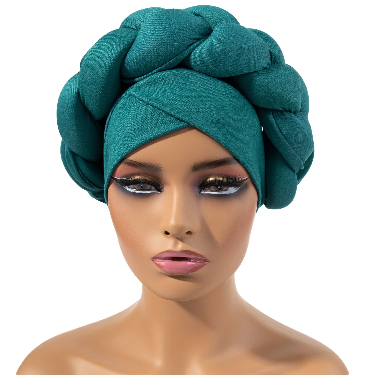 Polyester Satin Eco-friendly Headtie African Hat Head Wraps Turban Hijab Wedding Aso Oke Muslim Auto Gele Nigerian Party