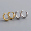 ZHILIAN 925 Sterling Silver Earrings Round Shaped Fashion Design Huggie Hoop Earrings for Women