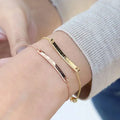 Fashion Simple Couple Bar Bracelet Stainless Steel Personality Custom Logo Name 18K Gold Silver Simple Chain Bracelet Jewelry