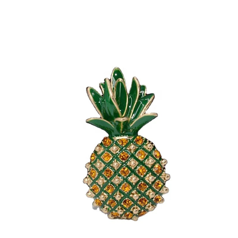 Pineapple Brooch Pin Men/Women Broches Pins Metal Gold Pearl Fruit Brooch Pins