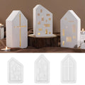 Modern House Model Silicone Mold Candle Holder Cup Epoxy Resin Mold for Scented Gypsum Candlestick Cake Tools
