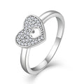 Custom OEM New Women 925 Sterling Silver Engagement White Cubic Zirconia Heart Shape Fine Jewellery Rings for Girl
