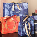 Wholesale Customizable New Design Blue Paper With Ribbon Universal Handbag Gift Packaging Bag