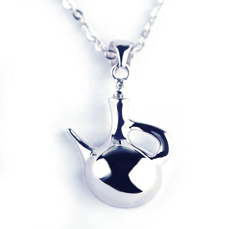 925 Sterling Silver Elegant Female Teapot Design Pendant Necklace Original Women's Fine Jewelry Zircon for Wedding Also for