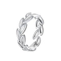 Factory Wholesale Silver Plated Olive Branch Ring Open Cuff Adjustable Rings Jewelry for Summer