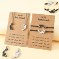 Tai Chi Yin Yang Couple Necklace Koi Bracelet Adjustable Matching Best Friend Bracelets for 2 Matching Yin Yang