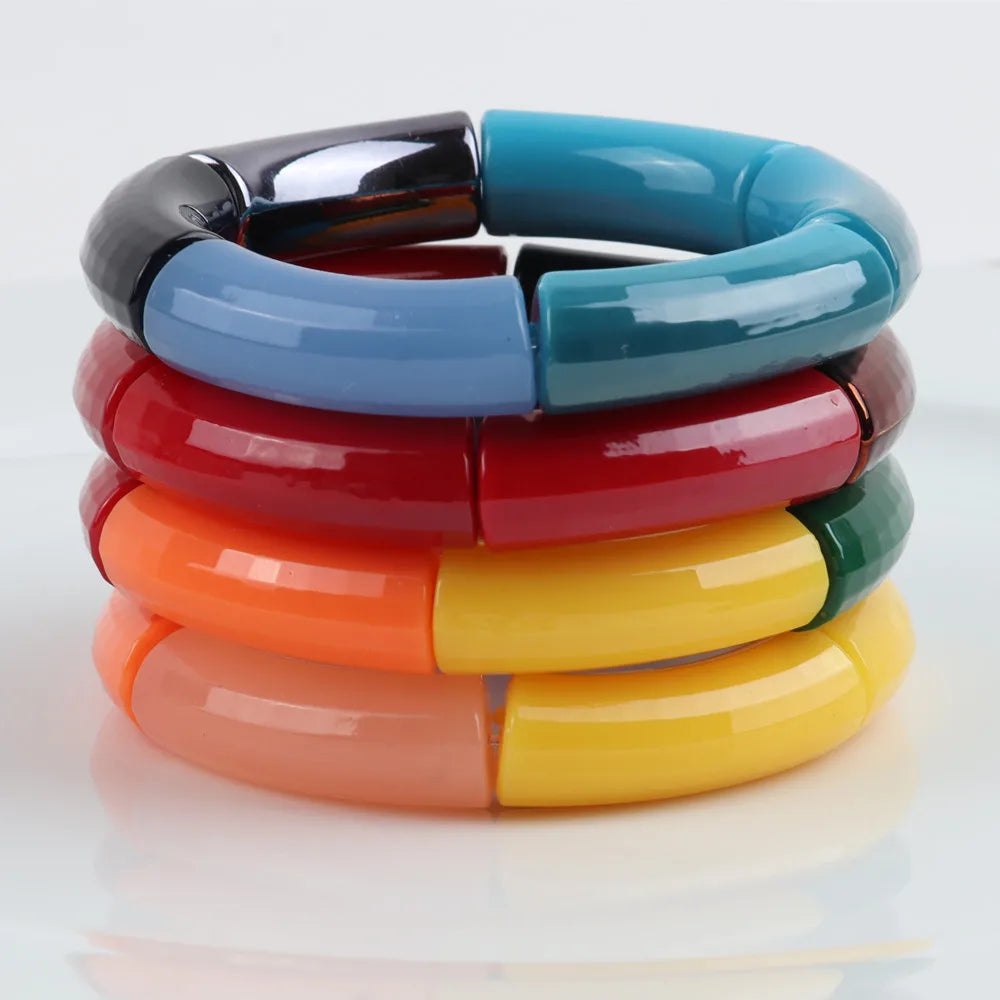 Color Mosaic Custom Fashion Retro Bamboo Bracelet Temperament Woman Bracelet