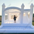 15ft White Bouncy Castle Inflatable Bounce House with Slide and Ballpit Oxford Fabric Bounce House for Party Decoration Rental