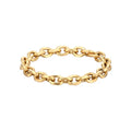 INS Personalized 18K Gold Plated Stainless Steel 3MM Wide Oval Link Chain Titanium Steel PVD Finger Ring for Engagement