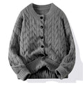 Custom Logo Luxury Cotton Wool Cardigan Men's Sweater Knitwear Long Sleeve Knitted Jersey Crew Neck Winter Jumpers for Men