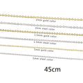 Men Women Jewelry Making Chain Rolo Necklace Stainless Steel 18K Gold Plated Cable Link Necklace With Extend Chain