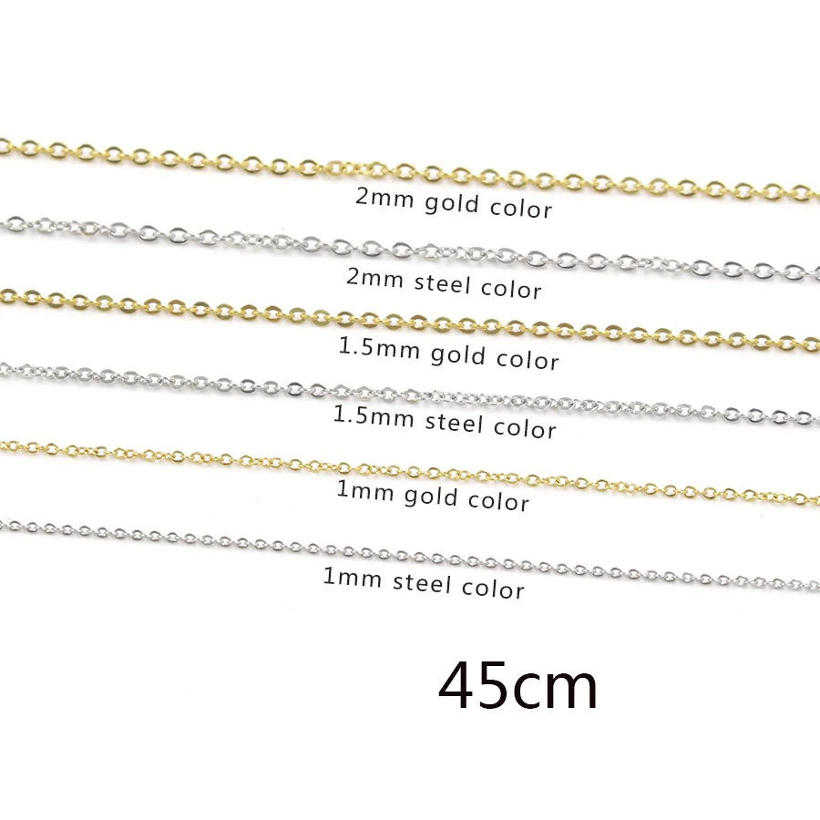 Men Women Jewelry Making Chain Rolo Necklace Stainless Steel 18K Gold Plated Cable Link Necklace With Extend Chain