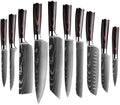Super Sharp Sandalwood Handle Chef Knife Set Stainless Damascus Steel Kitchen Knives for Food Commercial Buyers
