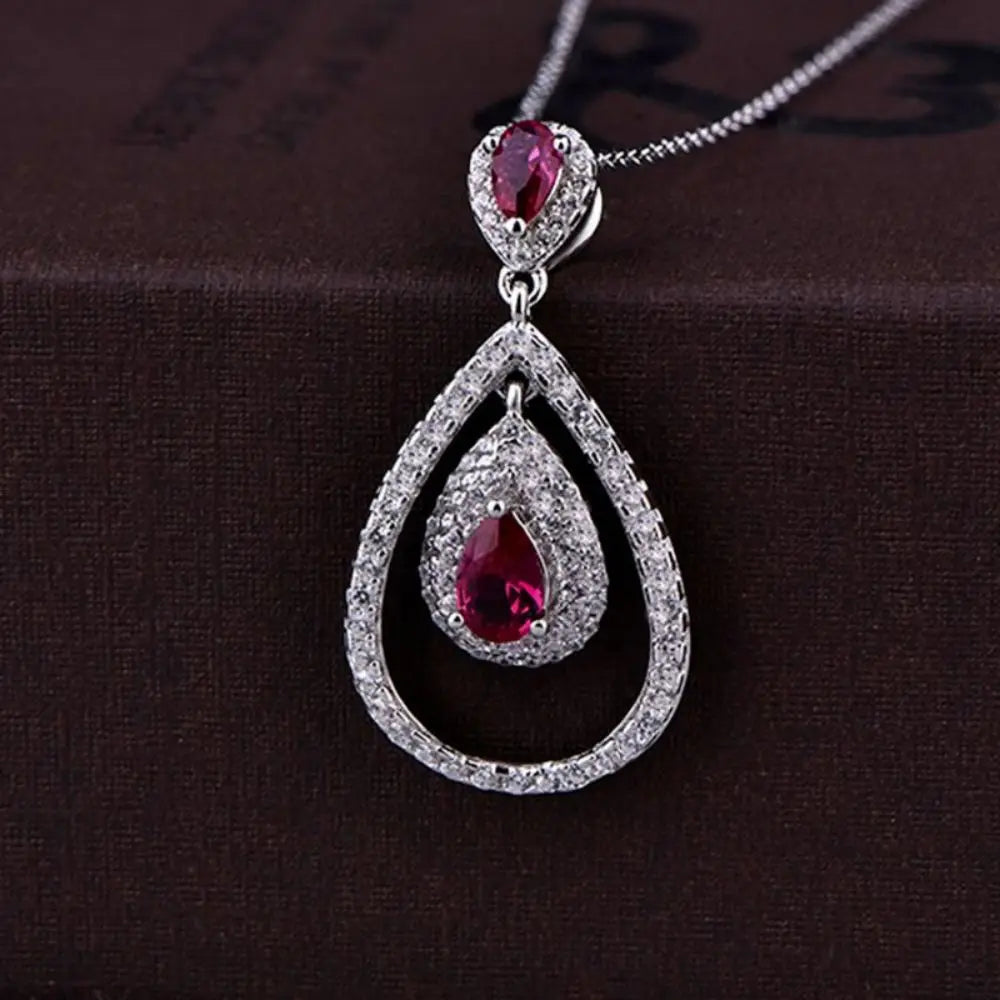 YH JEWELLERY Fine Jewelry Wholesale 12 Month Birthstones Jewelry Waterdrop Sapphire Zircon Stone Pendant Charms for Necklace