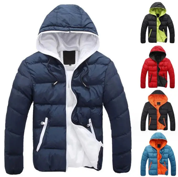 New Winter Men's Jacket Coat Fashionable Warm Coat With Hooded Cotton Sports Jackets for Men
