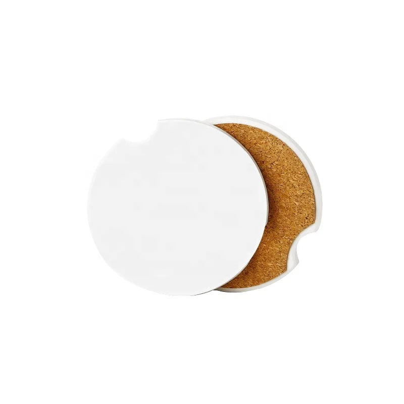Hot Selling Promotional DIY Gift Customized Logo Car Coasters Sublimation Blank Ceramic Car Coaster