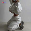 Women's Sets Clothes Custom logo Sweatpants and Hoodie Set Streetwear Ladies 2 Pieces Outfit Fleece Tracksuit Sets for Women