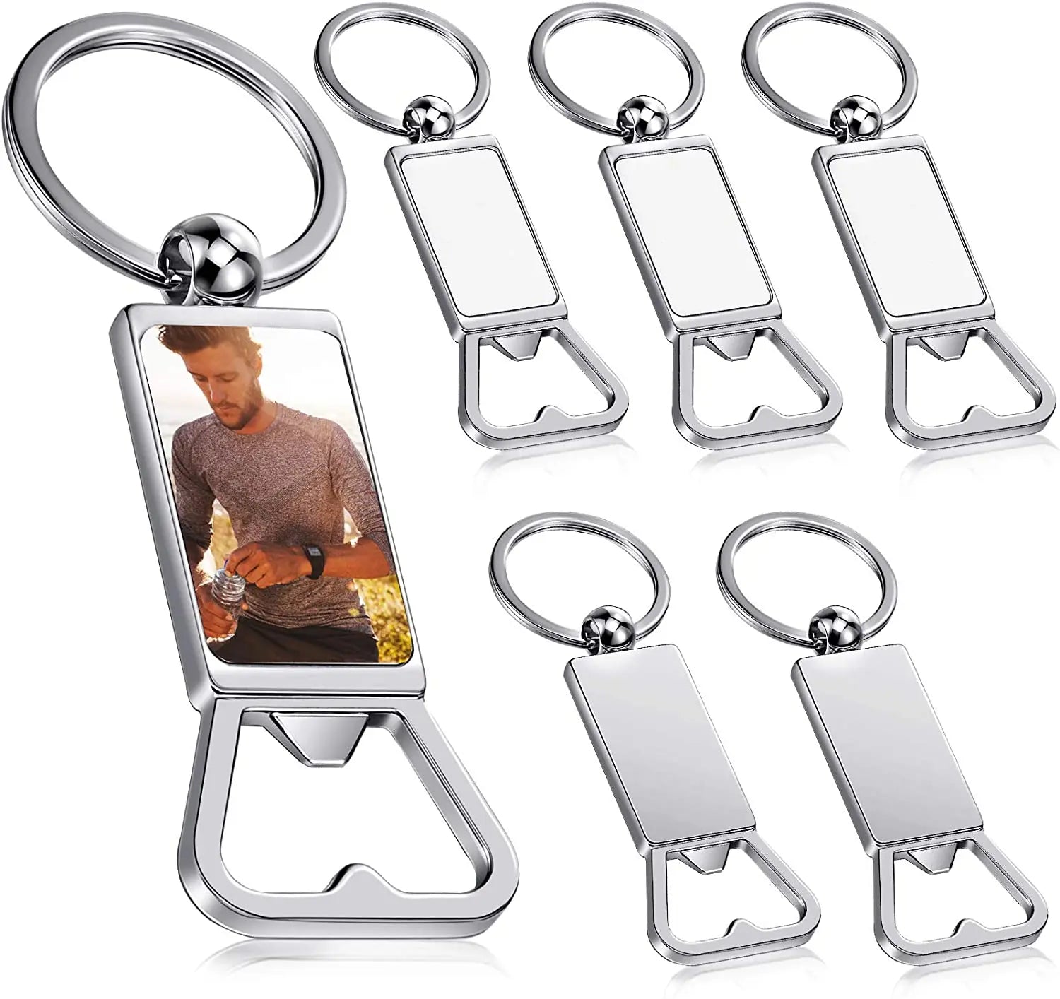 Custom Aluminum Heat Transfer White Beer Metal Blank Sublimation Bottle Opener Keychain