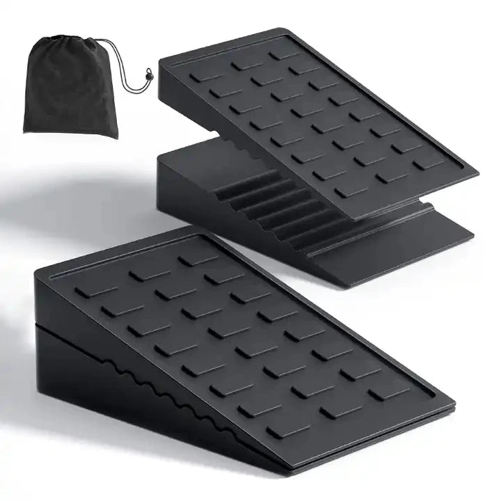 Rubber Fitness Foot Calf Stretch Adjustable Non-Slip Squat Ramp Squat Wedge Block Set Adjustable Board Slant Board for Squats