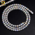 Ready to Ship No Tarnish 4mm 5mm Tennis Chain 316L Stainless Steel Pass Tester Vvs Moissanite Diamond Tennis Chain