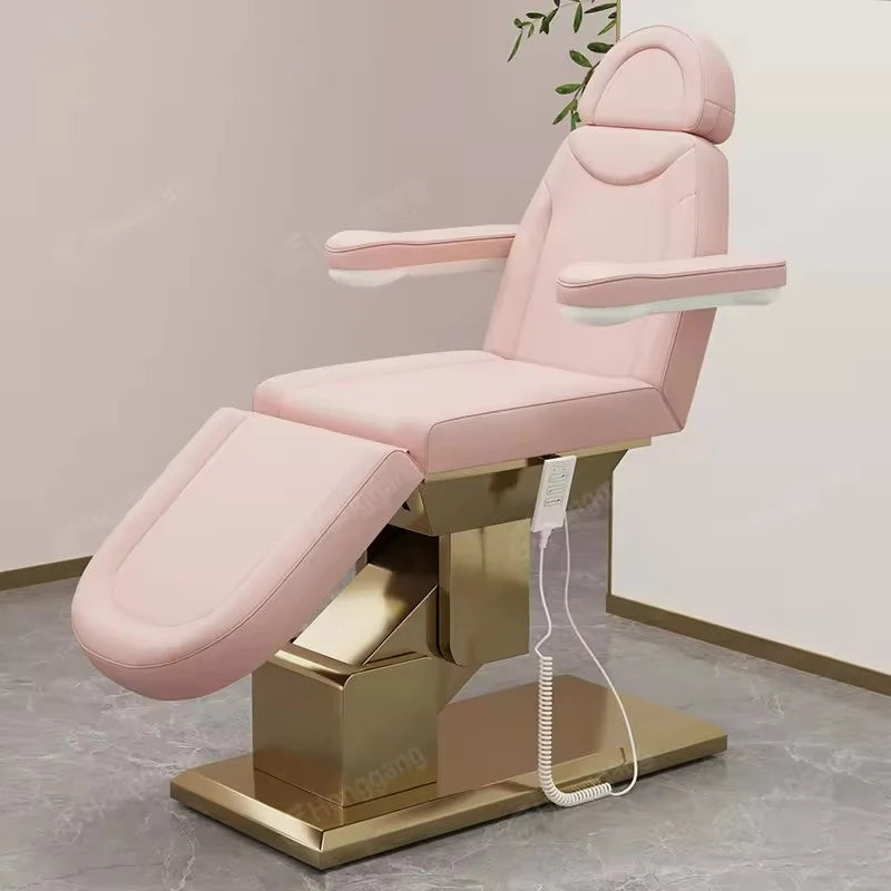 Luxurious Golden Esthetician Beauty Salon Furniture Massage Tables Modern Lash Massage Beds Spa Beauty Bed