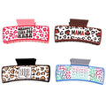 Hot Sale Mother's Day Cute Mom Letter Pattern PU Leather Shark Clip Hair Accessories Grabber
