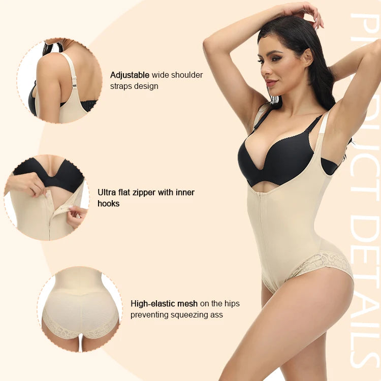 YIYUN Women's Plus Size Full Body Shaper New Arrival Abdoinal Waist Trainer Bodysuit Shapewear Fajas made Spandex Free Trade