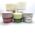 Disposable Paper Bowl Ice Cream Coffe Milktea Bubble Tea Cup Food Grade Soup Container With Paper Lid  for Food Shop