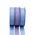 Hot Selling 100% Polyester Double Face Taffeta Satin Bow Custom Size Color Tartan Plaid Ribbon Gingham Custom Logo Decoration