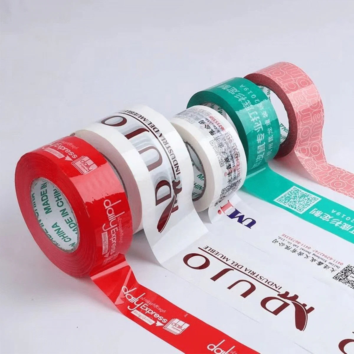 Custom Low MOQ Packing Tape Wholesale Plastic Clear Office Adhesives & Tapes Bopp Water Activated Packaging Tape With Logo