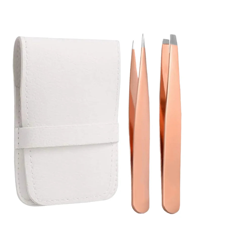 Four-Piece Set of Stainless Steel Eyebrow and Eyelash Tweezers Hair Plucking Clip Eyebrow Shaping Clip Pointed Tip Type