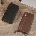 BEARKY Genuine Leather Long Wallet for Men and Women Luxury Card Holders and Coin Purses with Zipper Closure