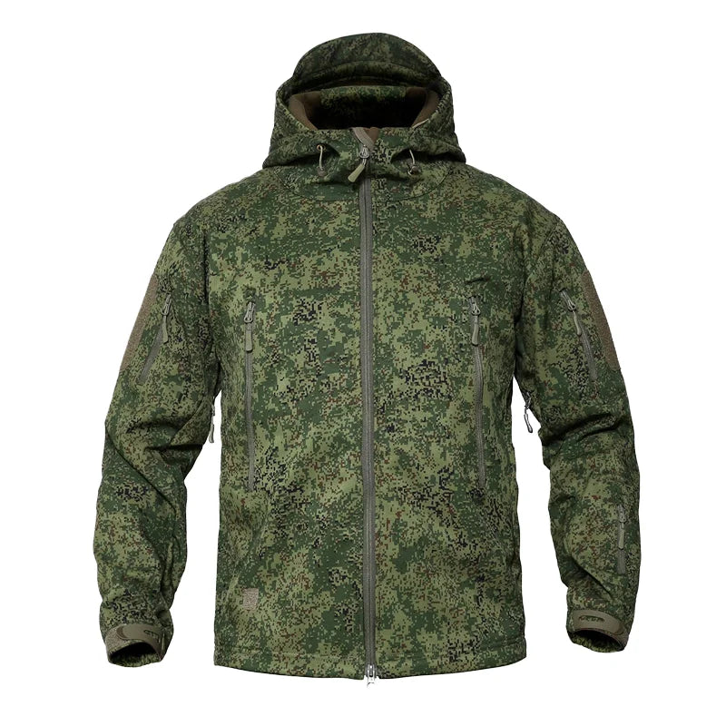 CXXM Shark Skin Soft Shell Breathable Camouflage Waterproof Windbreaker Jacket for Men