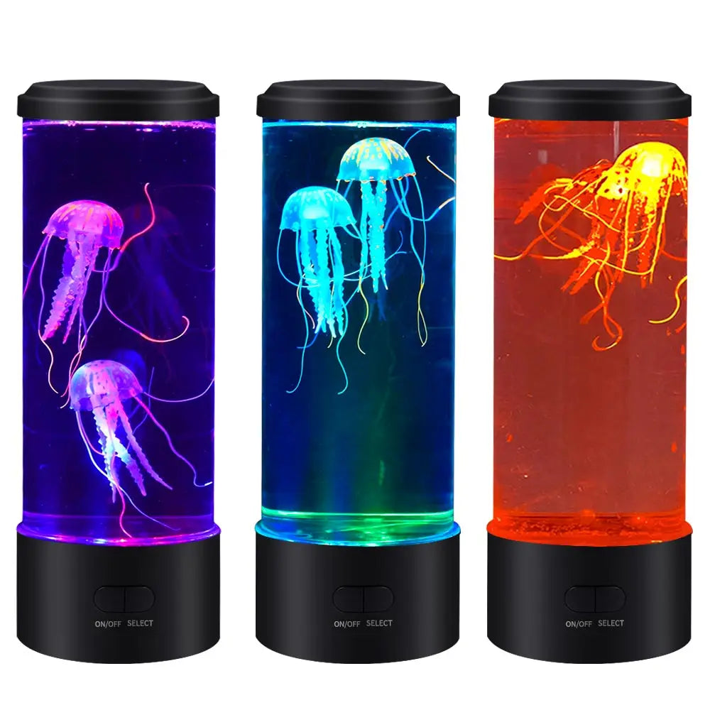 Modern Middle RGB LED Night Light Plug-In Remote Control Timer Function Jellyfish Lamp for Mood Lighting Home Room Use