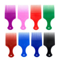 2022 New Trending Insert Afro Hair Pick with Logo Wide Tooth Hair Comb Salon Hair Styling Fork Comb