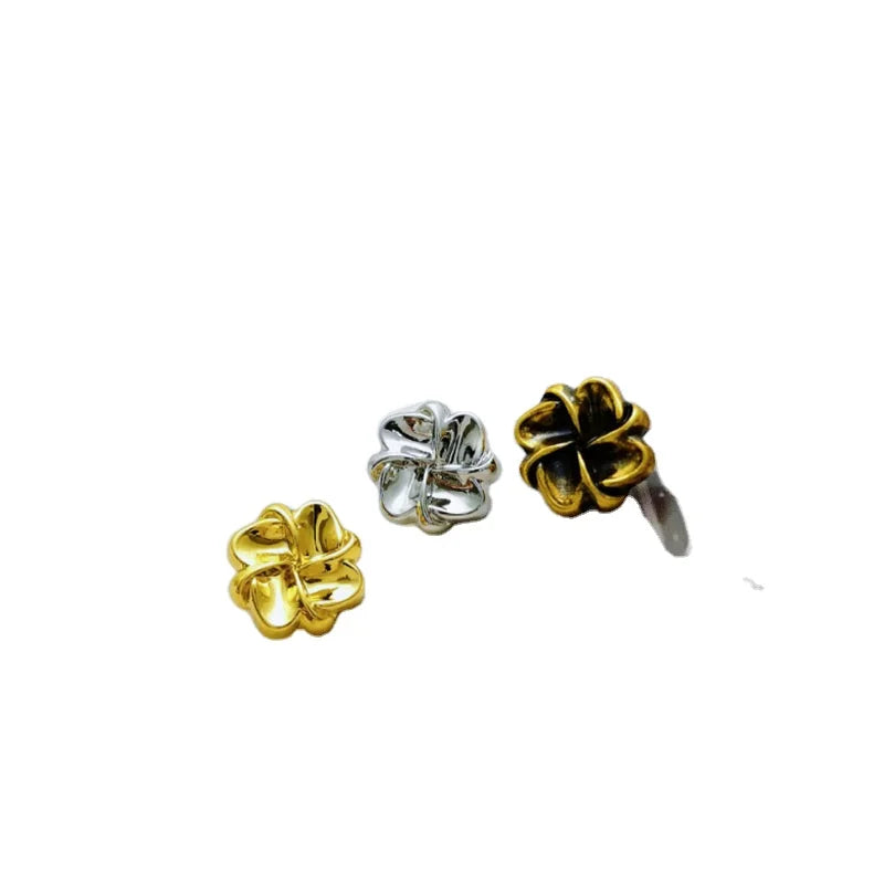 High Quality Flower Shape Custom Gold Sewing Alloy Garment Buttons Suit Windbreaker Sweater Accessories Rhinestones Button