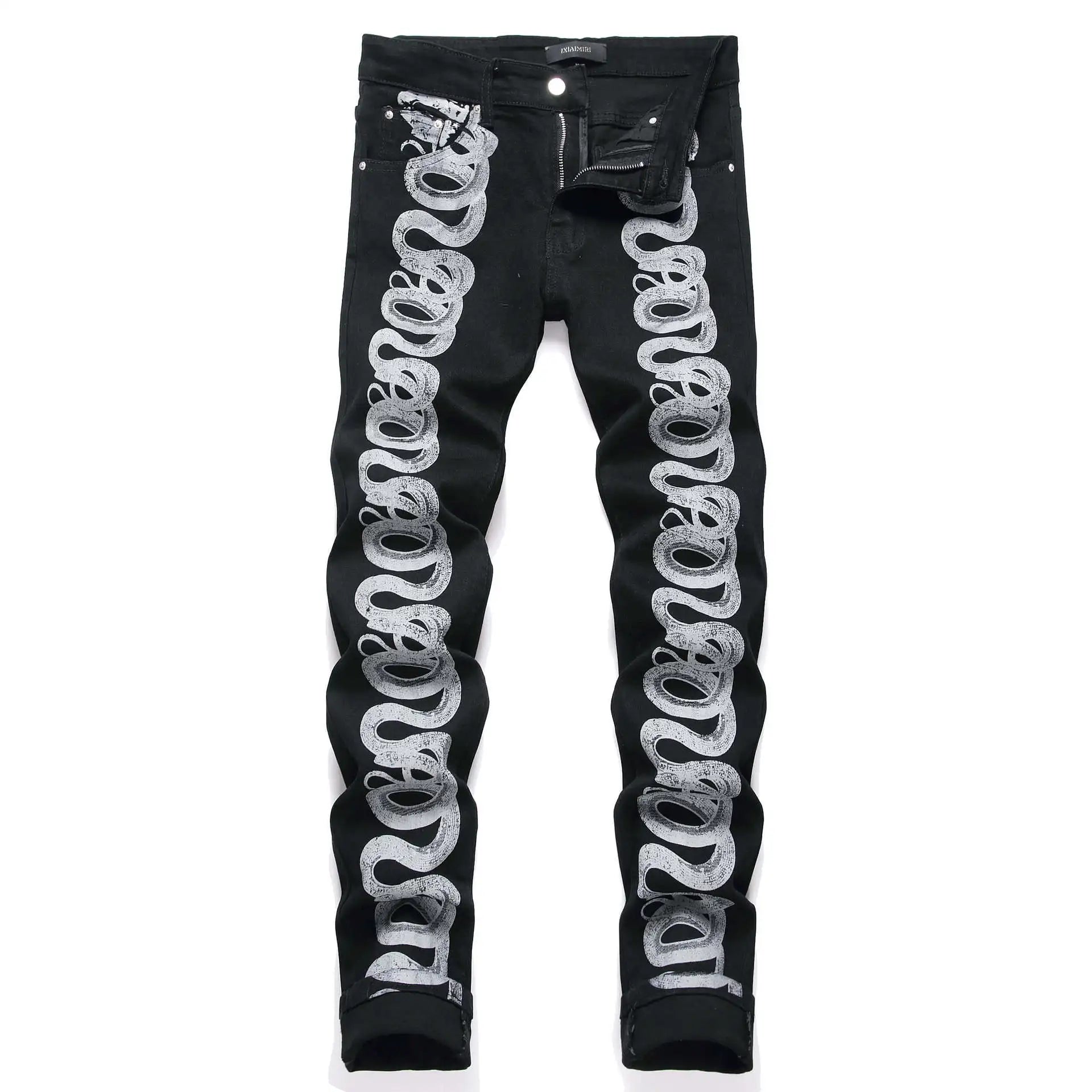 Custom Streetwear Stack Embroidery Cotton Designer Fashion Comfortable Quality Jeans