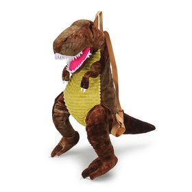 Kids Dinosaur Backpack Cartoon 3D Dinosaur Shape Soft Plush Kids Cute Animal Backpack for Travel School Camping Green