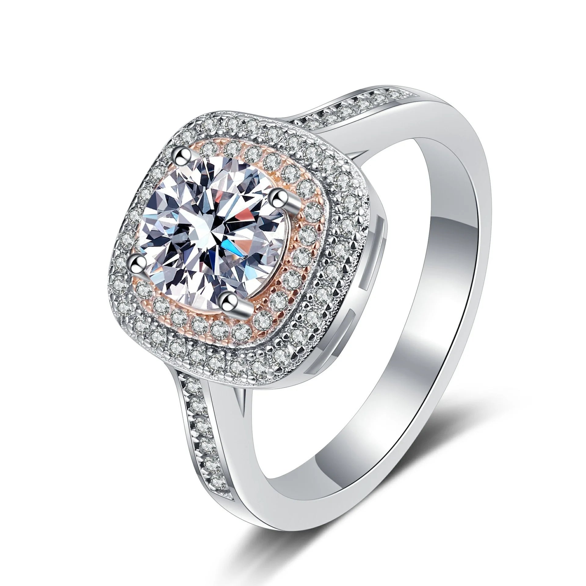 Fashion Wedding Jewelry GRA Moissanite Jewelry Fine Jewelry 925 Sterling Silver Engagement Rings