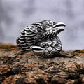 Stainless Steel Punk Viking Viking Odin Crow Two Entwined Crow Rings Men's Ring