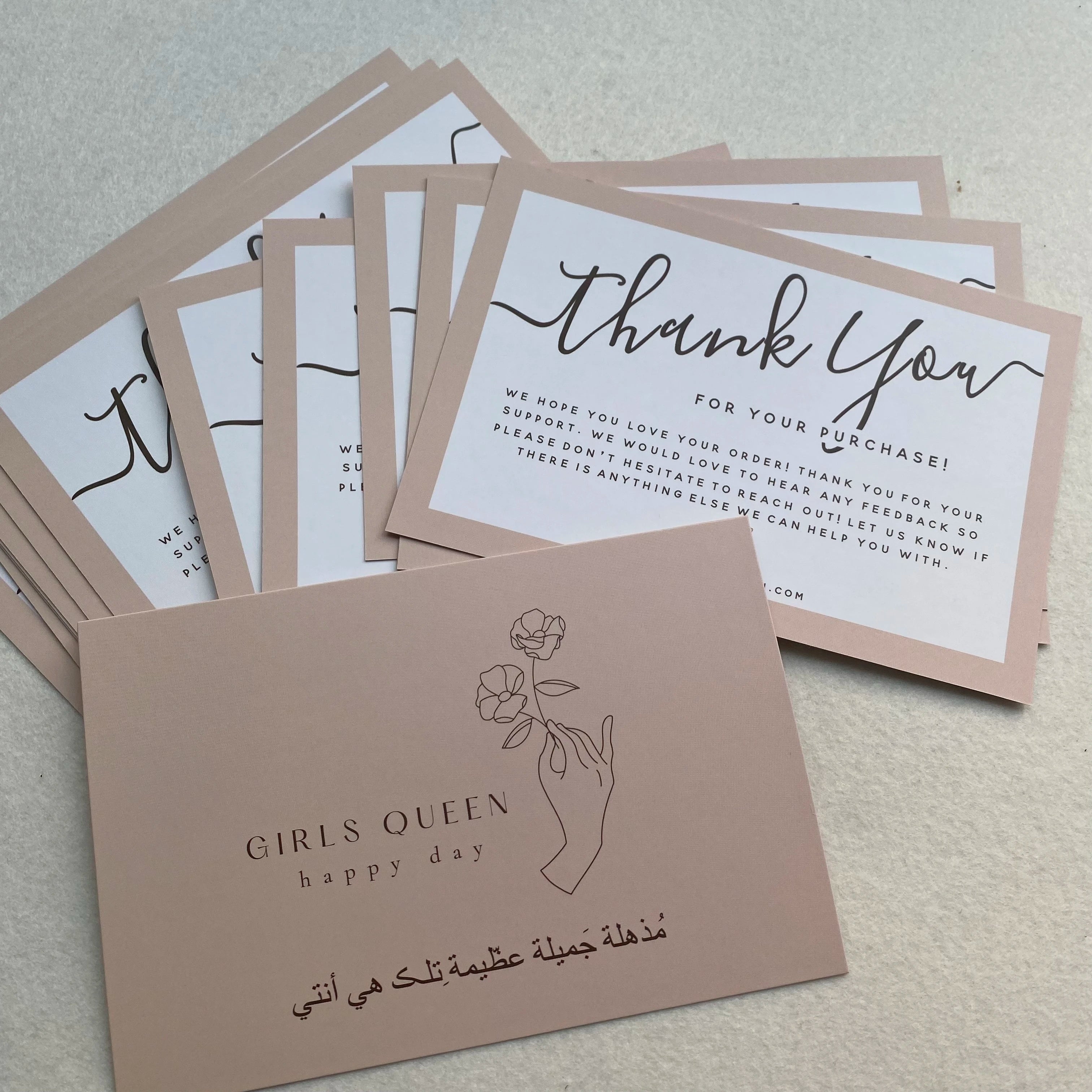 4*6inch Low MOQ Custom Logo Postcard Wedding Card Clothing Boutique Business Coupon Thank You Cards for Small Business